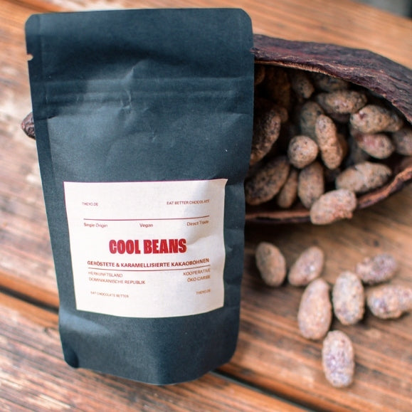 cool beans, karamellisierte Kakaobohnen, die unter anderem Inhalt der Schokobox für die Give Aways der OSZE dienten