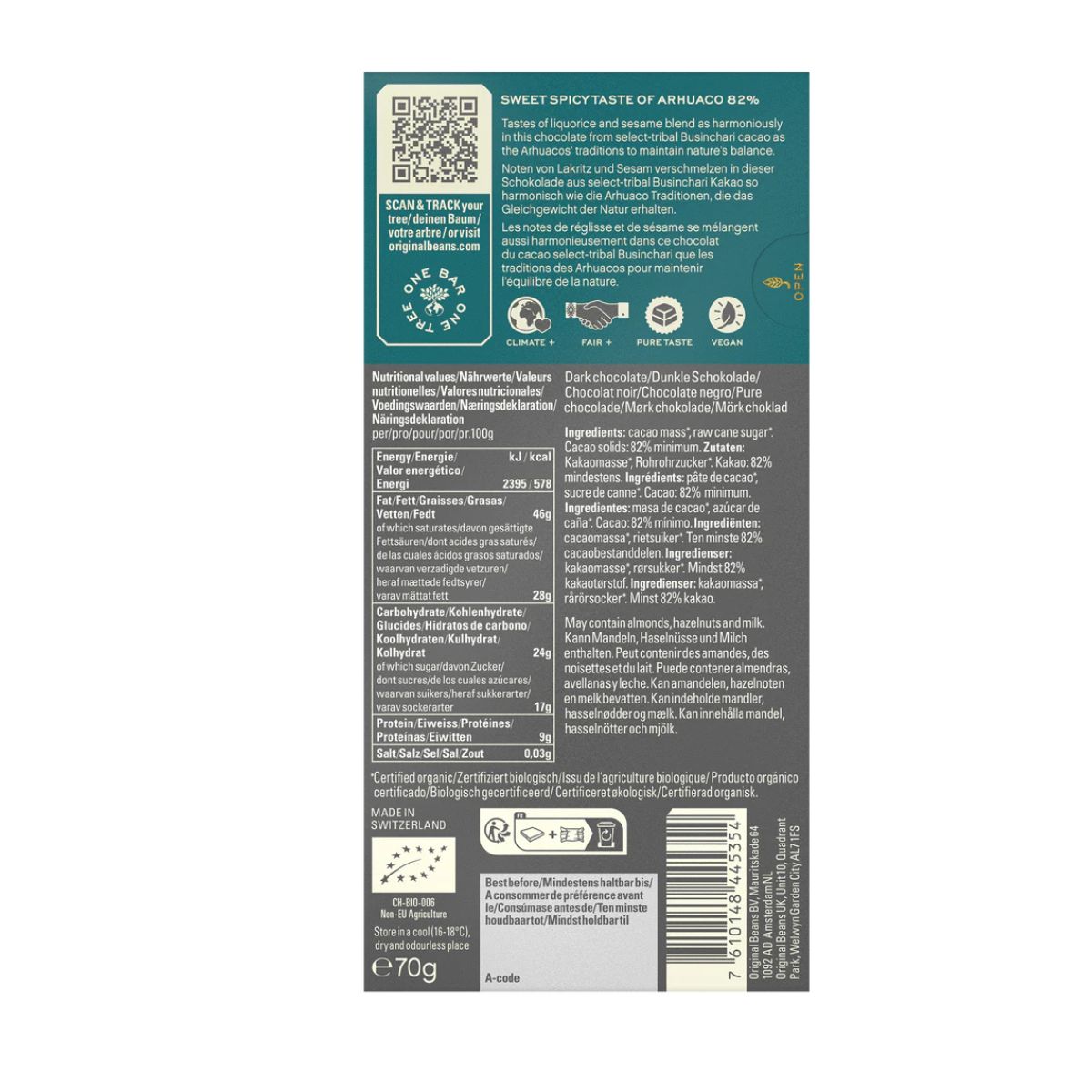 ORIGINAL BEANS – 'Arhuaco Kolumbien 82%'