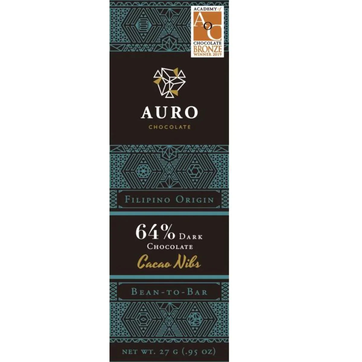 auro 64 prozent philippinen dunkle schokolade mit kakaonibs